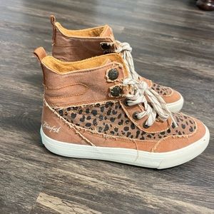 Blowfish size 8 animal print sneakers.